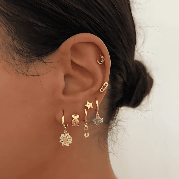 HOOP & DANGLE EARRING SET