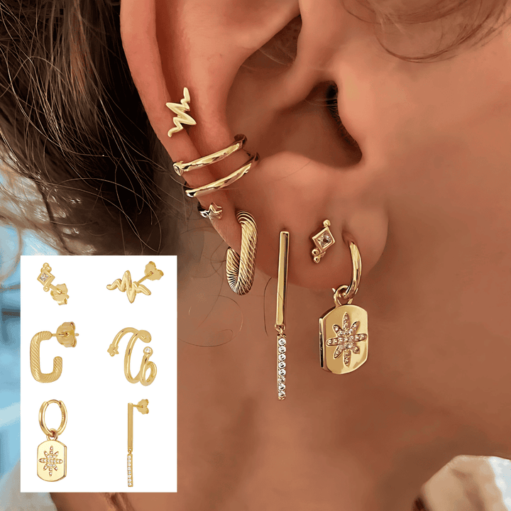 HOOP & DANGLE EARRING SET