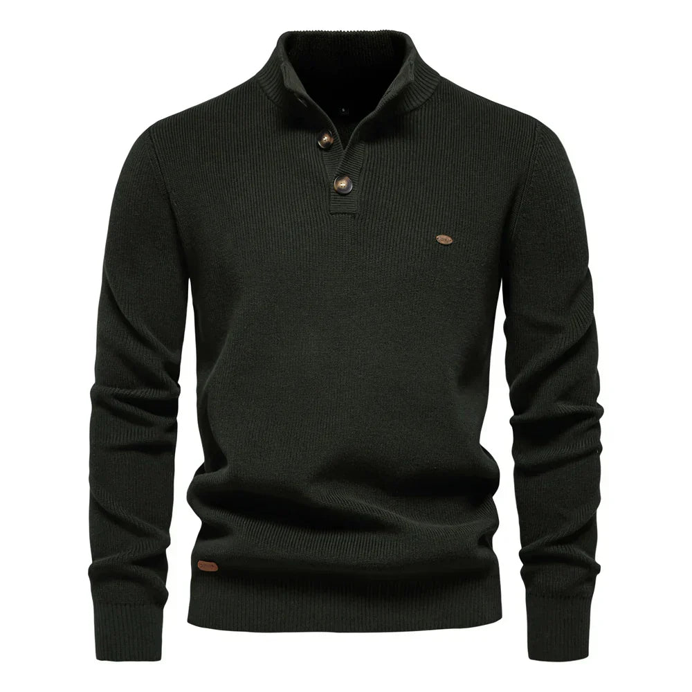 Hamilton | Herrpullover med Knappdesign