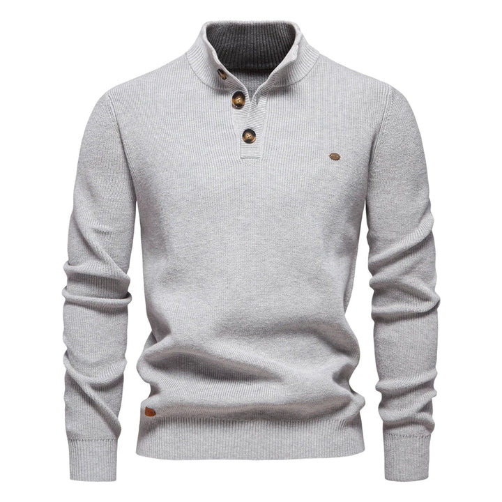 Hamilton | Herrpullover med Knappdesign