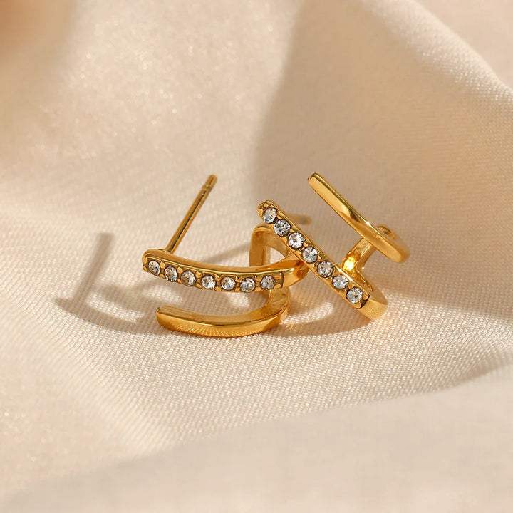 VICTORIA DOUBLE LAYER EARRINGS