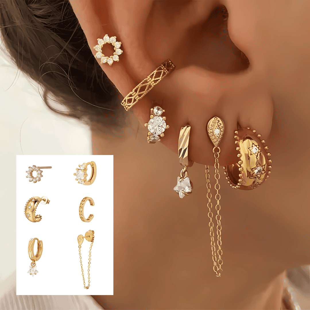 HOOP & DANGLE EARRING SET