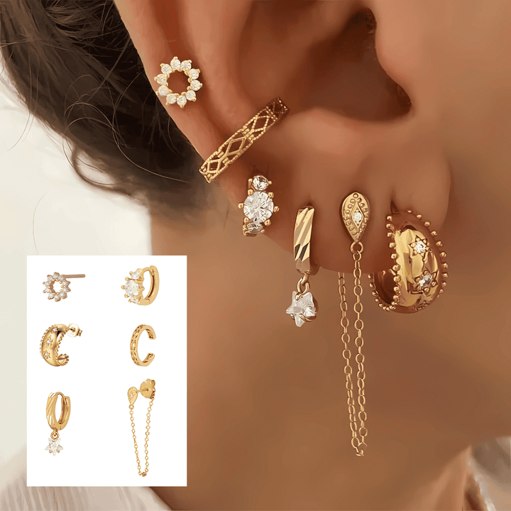 HOOP & DANGLE EARRING SET